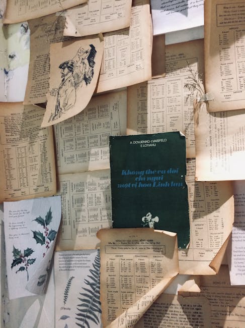 Vintage botanical and scientific papers representing fitness research and blogging